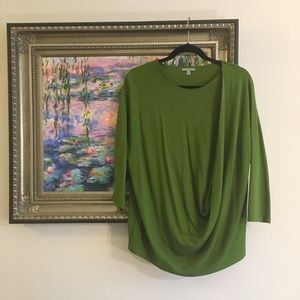 COS Asymmetrical Faux-Wrapped Blouse - Pea Green